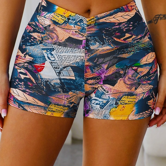 Wide Waistband High Waist Women's Yoga Shorts - Picture 7 of 10